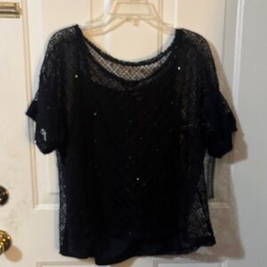 Notations Black Sequin Blouse
